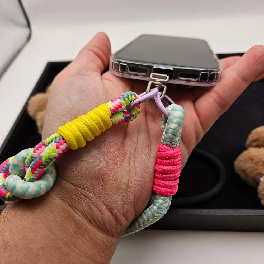 PHONE WRIST STRAP LANYARD LOT PARACORD CELL PHONE CHARM POM POM